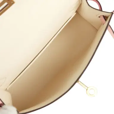 HERMÈS Hermes Special Order (HSS) Kelly Sellier 20 Craie, Rose Sakura Chevre Mysore Permabrass Hardware | Thumbnail 8 HERMÈS Hermes Special Order (HSS) Kelly Sellier 20 Craie, Rose Sakura Chevre Mysore Permabrass Hardware | Thumbnail 8