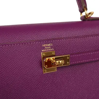 HERMÈS Pre-owned Hermes Kelly Sellier 25 Anemone Epsom Gold Hardware | Thumbnail 7 HERMÈS Pre-owned Hermes Kelly Sellier 25 Anemone Epsom Gold Hardware | Thumbnail 7