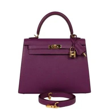 HERMÈS Pre-owned Hermes Kelly Sellier 25 Anemone Epsom Gold Hardware | Thumbnail 1 HERMÈS Pre-owned Hermes Kelly Sellier 25 Anemone Epsom Gold Hardware | Thumbnail 1