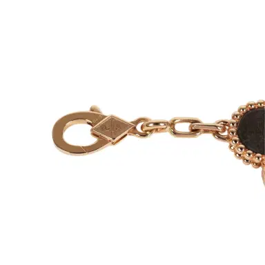 Van Cleef & Arpels Van Cleef & Arpels Vintage Alhambra 5 Motif Bracelet Silver Obsidian 18K Rose Gold | Thumbnail 4 Van Cleef & Arpels Van Cleef & Arpels Vintage Alhambra 5 Motif Bracelet Silver Obsidian 18K Rose Gold | Thumbnail 4