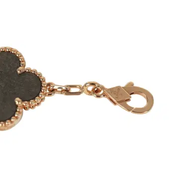 Van Cleef & Arpels Van Cleef & Arpels Vintage Alhambra 5 Motif Bracelet Silver Obsidian 18K Rose Gold | Thumbnail 4 Van Cleef & Arpels Van Cleef & Arpels Vintage Alhambra 5 Motif Bracelet Silver Obsidian 18K Rose Gold | Thumbnail 4