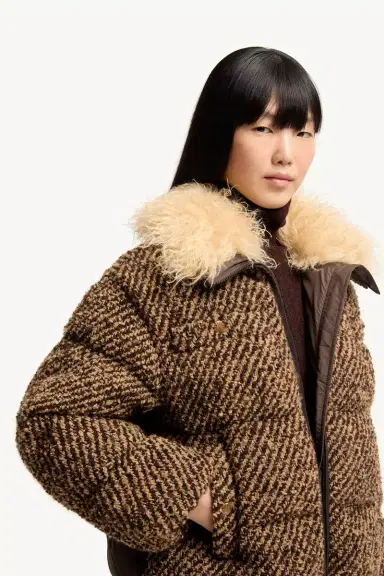 Moncler Dynamique Bouclé Short Down Jacket | Thumbnail 7 Moncler Dynamique Bouclé Short Down Jacket | Thumbnail 7