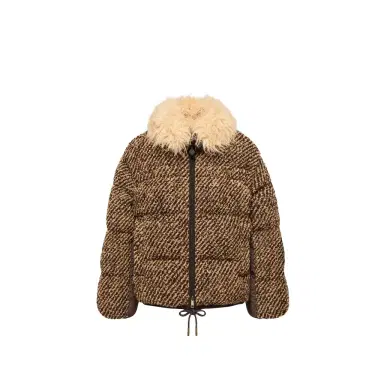 Moncler Dynamique Bouclé Short Down Jacket | Thumbnail 1 Moncler Dynamique Bouclé Short Down Jacket | Thumbnail 1