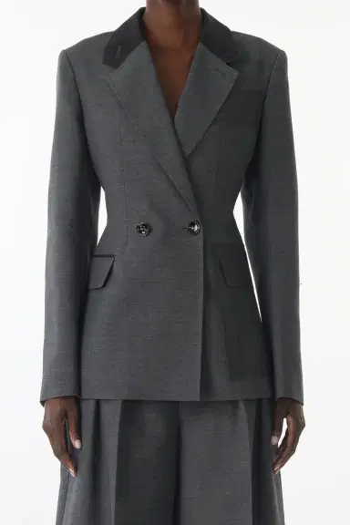 Jason Wu Collection TROPICAL WOOL BAR JACKET WITH VEILED POCKET | Thumbnail 2 Jason Wu Collection TROPICAL WOOL BAR JACKET WITH VEILED POCKET | Thumbnail 2