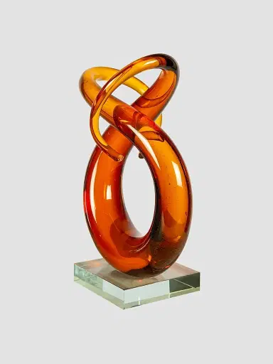 Dale Tiffany Amber Orbit Glass Sculpture | Thumbnail 2 Dale Tiffany Amber Orbit Glass Sculpture | Thumbnail 2