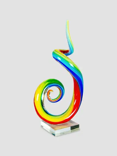 Dale Tiffany Rainbow Spiral Handcrafted Art Glass Sculpture | Thumbnail 2 Dale Tiffany Rainbow Spiral Handcrafted Art Glass Sculpture | Thumbnail 2