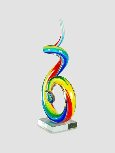 Dale Tiffany Rainbow Spiral Handcrafted Art Glass Sculpture | Thumbnail 3 Dale Tiffany Rainbow Spiral Handcrafted Art Glass Sculpture | Thumbnail 3