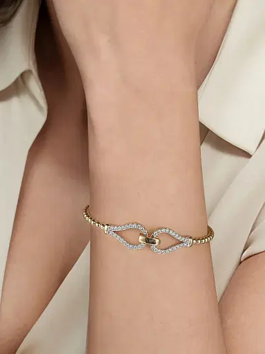 Gabriel & Co Women's Bujukan 14K Yellow & 0.75 TCW Diamond Bangle Bracelet | Thumbnail 2 Gabriel & Co Women's Bujukan 14K Yellow & 0.75 TCW Diamond Bangle Bracelet | Thumbnail 2