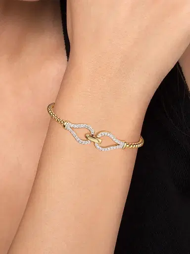 Gabriel & Co Women's Bujukan 14K Yellow & 0.75 TCW Diamond Bangle Bracelet | Thumbnail 5 Gabriel & Co Women's Bujukan 14K Yellow & 0.75 TCW Diamond Bangle Bracelet | Thumbnail 5