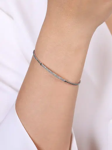 Gabriel & Co Women's Bujukan 14K White Gold & 0.30 TCW Diamond Beaded Cuff | Thumbnail 2 Gabriel & Co Women's Bujukan 14K White Gold & 0.30 TCW Diamond Beaded Cuff | Thumbnail 2