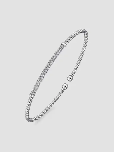 Gabriel & Co Women's Bujukan 14K White Gold & 0.30 TCW Diamond Beaded Cuff | Thumbnail 3 Gabriel & Co Women's Bujukan 14K White Gold & 0.30 TCW Diamond Beaded Cuff | Thumbnail 3
