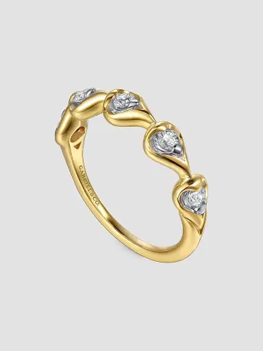 Gabriel & Co Women's Contemporary Buttercup Two-Tone 14K Gold & 0.25 TCW Diamond Stackable Ring | Thumbnail 3 Gabriel & Co Women's Contemporary Buttercup Two-Tone 14K Gold & 0.25 TCW Diamond Stackable Ring | Thumbnail 3