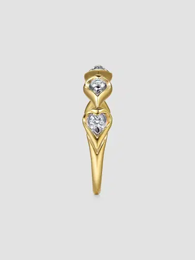Gabriel & Co Women's Contemporary Buttercup Two-Tone 14K Gold & 0.25 TCW Diamond Stackable Ring | Thumbnail 4 Gabriel & Co Women's Contemporary Buttercup Two-Tone 14K Gold & 0.25 TCW Diamond Stackable Ring | Thumbnail 4