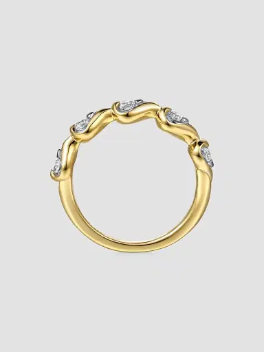 Gabriel & Co Women's Contemporary Buttercup Two-Tone 14K Gold & 0.25 TCW Diamond Stackable Ring | Thumbnail 5 Gabriel & Co Women's Contemporary Buttercup Two-Tone 14K Gold & 0.25 TCW Diamond Stackable Ring | Thumbnail 5