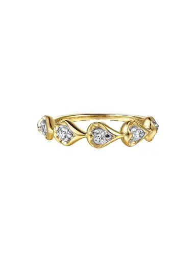 Gabriel & Co Women's Contemporary Buttercup Two-Tone 14K Gold & 0.25 TCW Diamond Stackable Ring | Thumbnail 1 Gabriel & Co Women's Contemporary Buttercup Two-Tone 14K Gold & 0.25 TCW Diamond Stackable Ring | Thumbnail 1