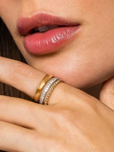 Gabriel & Co Women's Bujukan 14K White & Yellow Gold & 0.35 TCW Diamond Stacking Ring | Thumbnail 2 Gabriel & Co Women's Bujukan 14K White & Yellow Gold & 0.35 TCW Diamond Stacking Ring | Thumbnail 2