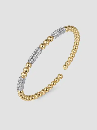 Gabriel & Co Women's Bujukan 14K White Gold, Yellow Gold & 0.50 TCW Diamond Bangle | Thumbnail 2 Gabriel & Co Women's Bujukan 14K White Gold, Yellow Gold & 0.50 TCW Diamond Bangle | Thumbnail 2