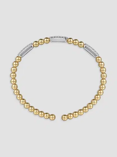 Gabriel & Co Women's Bujukan 14K White Gold, Yellow Gold & 0.50 TCW Diamond Bangle | Thumbnail 3 Gabriel & Co Women's Bujukan 14K White Gold, Yellow Gold & 0.50 TCW Diamond Bangle | Thumbnail 3