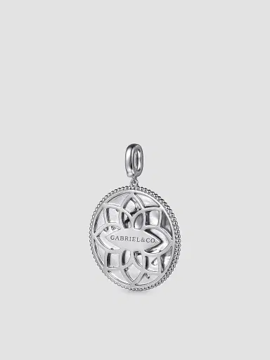 Gabriel & Co Women's Bujukan Sterling Silver & White Sapphire Taurus Medallion Pendant With Detachable Bail | Thumbnail 4 Gabriel & Co Women's Bujukan Sterling Silver & White Sapphire Taurus Medallion Pendant With Detachable Bail | Thumbnail 4