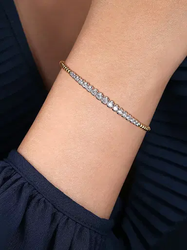 Gabriel & Co Women's Bujukan Buttercup Two-Tone 14K Gold & 0.75 TCW Diamond Beaded Cuff | Thumbnail 2 Gabriel & Co Women's Bujukan Buttercup Two-Tone 14K Gold & 0.75 TCW Diamond Beaded Cuff | Thumbnail 2