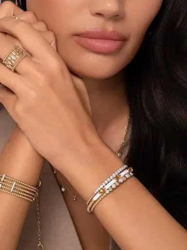 Gabriel & Co Women's Bujukan Buttercup Two-Tone 14K Gold & 0.75 TCW Diamond Beaded Cuff | Thumbnail 5 Gabriel & Co Women's Bujukan Buttercup Two-Tone 14K Gold & 0.75 TCW Diamond Beaded Cuff | Thumbnail 5