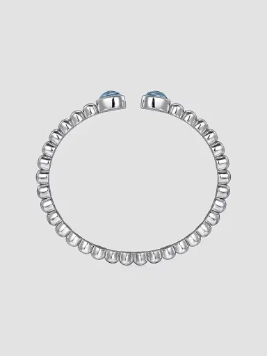 Gabriel & Co Women's Bujukan Sterling Silver Rock Crystal & Turquoise Bangle | Thumbnail 4 Gabriel & Co Women's Bujukan Sterling Silver Rock Crystal & Turquoise Bangle | Thumbnail 4