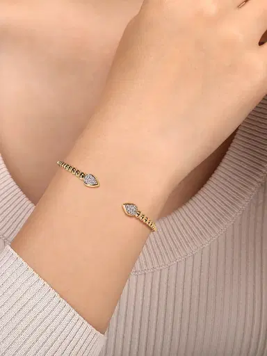 Gabriel & Co Women's Bujukan 14K Yellow Gold & 0.25 TCW Diamond Bangle | Thumbnail 2 Gabriel & Co Women's Bujukan 14K Yellow Gold & 0.25 TCW Diamond Bangle | Thumbnail 2