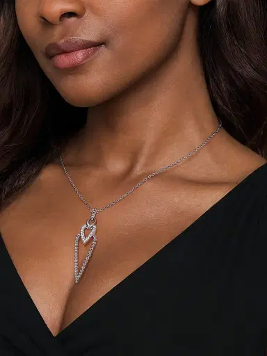 Gabriel & Co Women's Bujukan Sterling Silver & White Sapphire Pendant Necklace | Thumbnail 2 Gabriel & Co Women's Bujukan Sterling Silver & White Sapphire Pendant Necklace | Thumbnail 2