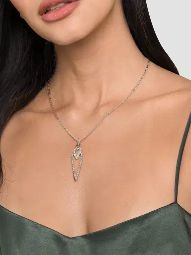 Gabriel & Co Women's Bujukan Sterling Silver & White Sapphire Pendant Necklace | Thumbnail 3 Gabriel & Co Women's Bujukan Sterling Silver & White Sapphire Pendant Necklace | Thumbnail 3