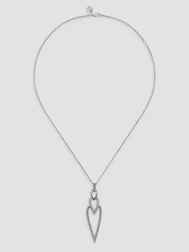 Gabriel & Co Women's Bujukan Sterling Silver & White Sapphire Pendant Necklace | Thumbnail 4 Gabriel & Co Women's Bujukan Sterling Silver & White Sapphire Pendant Necklace | Thumbnail 4