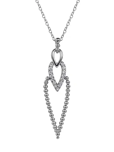 Gabriel & Co Women's Bujukan Sterling Silver & White Sapphire Pendant Necklace | Thumbnail 1 Gabriel & Co Women's Bujukan Sterling Silver & White Sapphire Pendant Necklace | Thumbnail 1