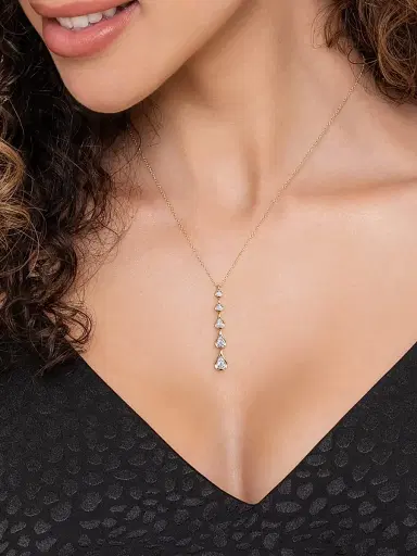 Gabriel & Co Women's Contemporary Two-Tone 14K Gold & 0.30 TCW Diamond Teardrop Pendant Necklace | Thumbnail 2 Gabriel & Co Women's Contemporary Two-Tone 14K Gold & 0.30 TCW Diamond Teardrop Pendant Necklace | Thumbnail 2