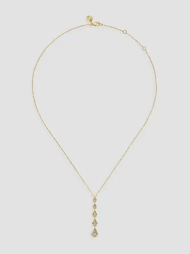 Gabriel & Co Women's Contemporary Two-Tone 14K Gold & 0.30 TCW Diamond Teardrop Pendant Necklace | Thumbnail 3 Gabriel & Co Women's Contemporary Two-Tone 14K Gold & 0.30 TCW Diamond Teardrop Pendant Necklace | Thumbnail 3