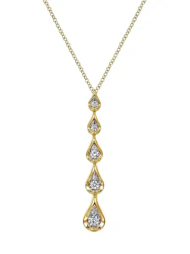 Gabriel & Co Women's Contemporary Two-Tone 14K Gold & 0.30 TCW Diamond Teardrop Pendant Necklace | Thumbnail 1 Gabriel & Co Women's Contemporary Two-Tone 14K Gold & 0.30 TCW Diamond Teardrop Pendant Necklace | Thumbnail 1