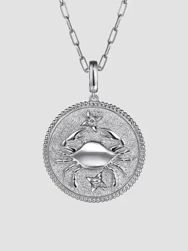 Gabriel & Co Women's Bujukan Sterling Silver, White Sapphire Cancer Medallion Pendant | Thumbnail 5 Gabriel & Co Women's Bujukan Sterling Silver, White Sapphire Cancer Medallion Pendant | Thumbnail 5