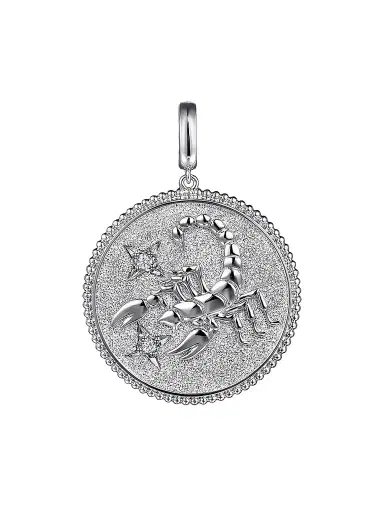 Gabriel & Co Women's Bujukan Sterling Silver & White Sapphire Scorpio Medallion Pendant | Thumbnail 1 Gabriel & Co Women's Bujukan Sterling Silver & White Sapphire Scorpio Medallion Pendant | Thumbnail 1