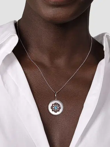 Gabriel & Co Women's Bujukan Sterling Silver, Blue Topaz & White Sapphire Medallion | Thumbnail 2 Gabriel & Co Women's Bujukan Sterling Silver, Blue Topaz & White Sapphire Medallion | Thumbnail 2