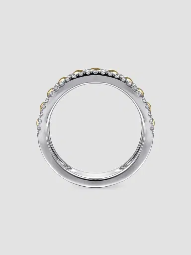 Gabriel & Co Women's Bujukan 14K White & Yellow Gold & 0.40 TCW Diamond Wide Band Ring | Thumbnail 5 Gabriel & Co Women's Bujukan 14K White & Yellow Gold & 0.40 TCW Diamond Wide Band Ring | Thumbnail 5
