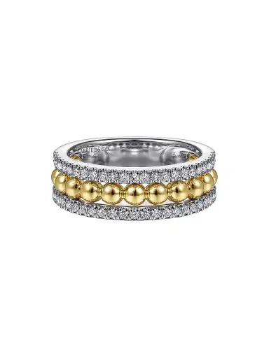 Gabriel & Co Women's Bujukan 14K White & Yellow Gold & 0.40 TCW Diamond Wide Band Ring | Thumbnail 1 Gabriel & Co Women's Bujukan 14K White & Yellow Gold & 0.40 TCW Diamond Wide Band Ring | Thumbnail 1