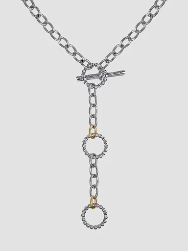 Gabriel & Co Women's Bujukan Sterling Silver & 14K Yellow Gold Link Necklace | Thumbnail 3 Gabriel & Co Women's Bujukan Sterling Silver & 14K Yellow Gold Link Necklace | Thumbnail 3