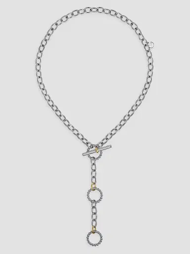 Gabriel & Co Women's Bujukan Sterling Silver & 14K Yellow Gold Link Necklace | Thumbnail 4 Gabriel & Co Women's Bujukan Sterling Silver & 14K Yellow Gold Link Necklace | Thumbnail 4
