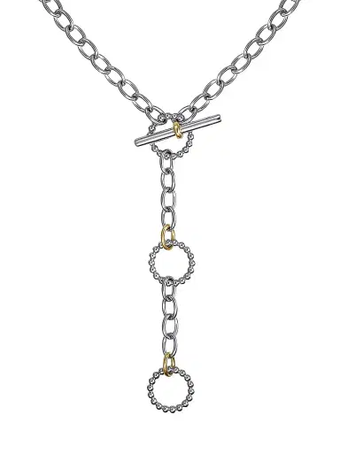 Gabriel & Co Women's Bujukan Sterling Silver & 14K Yellow Gold Link Necklace | Thumbnail 1 Gabriel & Co Women's Bujukan Sterling Silver & 14K Yellow Gold Link Necklace | Thumbnail 1