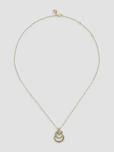 Gabriel & Co Women's Bujukan Two-Tone 14K Gold & 0.24 TCW Diamond Interlocking Pendant Necklace | Thumbnail 4 Gabriel & Co Women's Bujukan Two-Tone 14K Gold & 0.24 TCW Diamond Interlocking Pendant Necklace | Thumbnail 4