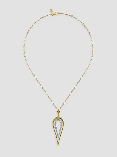 Gabriel & Co Women's Bujukan Two-Tone 14K Gold & 1.10 TCW Diamond Teardrop Pendant Necklace | Thumbnail 3 Gabriel & Co Women's Bujukan Two-Tone 14K Gold & 1.10 TCW Diamond Teardrop Pendant Necklace | Thumbnail 3