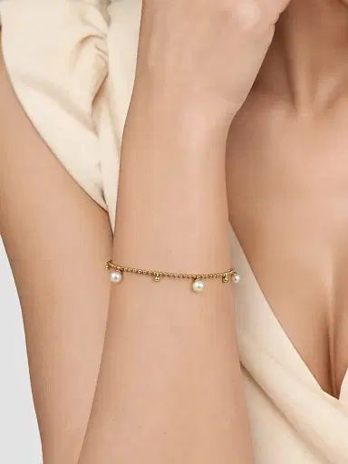 Gabriel & Co Women's Bujukan 14K Yellow Gold & Freshwater Pearl Droplet Bracelet | Thumbnail 2 Gabriel & Co Women's Bujukan 14K Yellow Gold & Freshwater Pearl Droplet Bracelet | Thumbnail 2