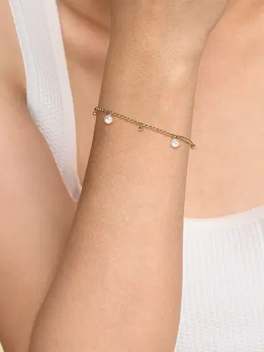 Gabriel & Co Women's Bujukan 14K Yellow Gold & Freshwater Pearl Droplet Bracelet | Thumbnail 3 Gabriel & Co Women's Bujukan 14K Yellow Gold & Freshwater Pearl Droplet Bracelet | Thumbnail 3