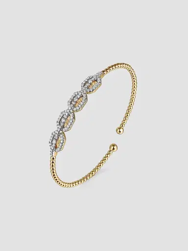 Gabriel & Co Women's Bujukan 14K Yellow Gold & 0.60 TCW Link Cuff Bracelet | Thumbnail 3 Gabriel & Co Women's Bujukan 14K Yellow Gold & 0.60 TCW Link Cuff Bracelet | Thumbnail 3