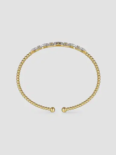 Gabriel & Co Women's Bujukan 14K Yellow Gold & 0.60 TCW Link Cuff Bracelet | Thumbnail 4 Gabriel & Co Women's Bujukan 14K Yellow Gold & 0.60 TCW Link Cuff Bracelet | Thumbnail 4
