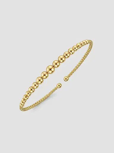 Gabriel & Co Women's Bujukan 14K Yellow Gold Open Bangle | Thumbnail 3 Gabriel & Co Women's Bujukan 14K Yellow Gold Open Bangle | Thumbnail 3