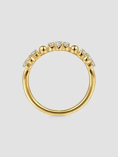 Gabriel & Co Women's Bujukan 14K Yellow Gold & 0.25 TCW Diamond Band Ring | Thumbnail 5 Gabriel & Co Women's Bujukan 14K Yellow Gold & 0.25 TCW Diamond Band Ring | Thumbnail 5